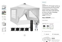 N4670  SANOPY 10'x10' Canopy Tent with Walls