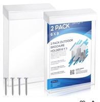 2 Pieces Acrylic Outdoor Brochure Holder 6 x 9 in