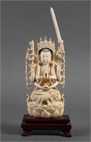 Antique Chinese Cundi Bodhisattva Ivory Statue
