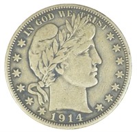 Key 1914 Barber Half Dollar
