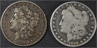 1894-O & 1898-O MORGAN DOLLARS