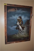 Native American on Horse Painting
