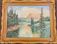 CHARMING JAS LYNCH SIGNED VINTAGE PAINTING