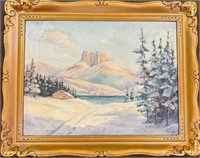 LOVELY JAS LYNCH SIGNED WINTERSCAPE PAINTING