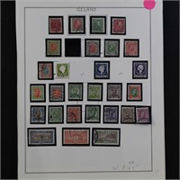 Iceland Stamps Used collection on pages CV $195