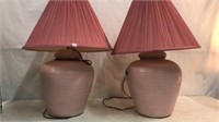 2 Pink Table Lamps Q13