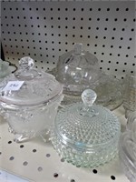 Clear Glass lot butter dish,candy dishes plus