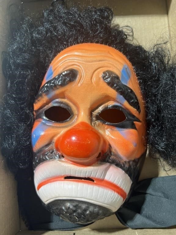 Creepy Halloween clown mask vintage