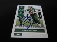 ZACH WILSON SIGNED ROOKIE CARD WITH COA JETS