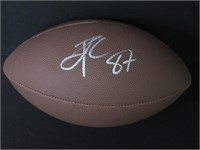 TRAVIS KELCE SIGNED FOOTBALL WITH COA CHIEFS