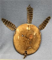 7" fossilized bone disk spirit mask, with fossiliz