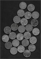 (25) 1943 Steel Wheat Pennies