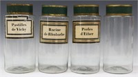 (4) ANTIQUE GLASS PHARMACY APOTHECARY JARS
