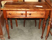 Antique two drawer console table with brass key