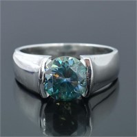 APPR $1300 Moissanite Ring 2.5 Ct 925 Silver