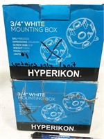 3 mounting boxes, Hyperikon 3/4" white
