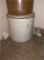 white crock with wood lid