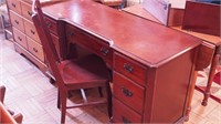 Small mahogany desk with chair (finish