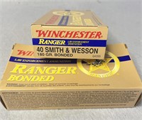 (100) Rnds 40 S&W, Winchester Ranger, 180 Gr