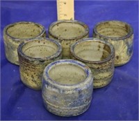 Set of 6 Art Pottery Stoneware Cups