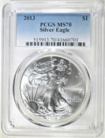 2013 AMERICAN SILVER EAGLE PCGS MS-70