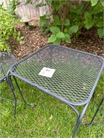 Black metal table two chairs