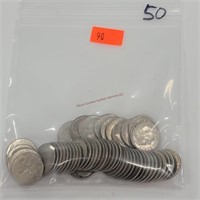 50- Silver Roosevelt Dimes