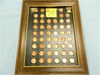 (50) Land of the U.S.A. Lincoln Cents in Frame