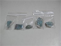 Five Raw Turquoise Pieces Largest 2"