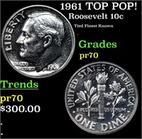 Proof 1961 Roosevelt Dime TOP POP! 10c Graded pr70