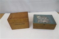 Vntg Bell Recipe Box & Vntg Dresser Box