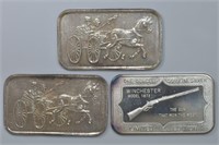 3 - 1ozt Silver .999 Art Bars (3ozt TW)