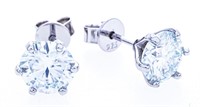 1.00ct. Round Four Prong Stud Earrings, Genuine Mo