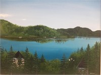 Blanche, Forest Lake Landscape, Acrylic, Sign