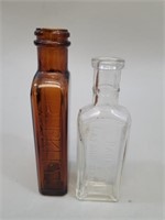 2 Vintage Medicine Bottles: Amber Buckleys