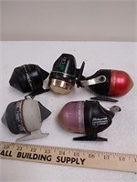 Group of closed face push button reel