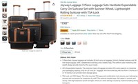 N7179 5 Piece Luggage Sets Hardside w/ TSA Lock