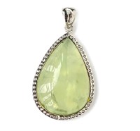 Natural Green Prehnite Teardrop Pendant Gemstone