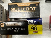 (3) BOXES OF GOLD DOT 9MM LUGER+P 124 GR GDHP, 50