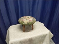 Vintage Needlepoint Design Footstool