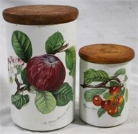 2 Portmeirion Canisters, 8.5", 5.5"