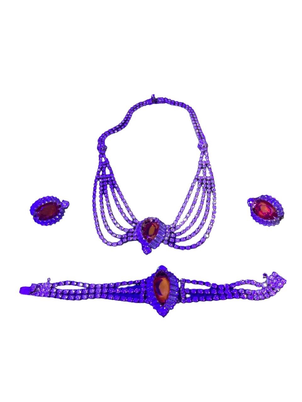 COSTUME JEWELRY SET GLOWS UV 3PC SET