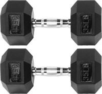 SF Rubber Encased Hex Dumbbell Pair 35LB