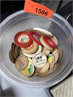 BIN OF VINTAGE DAIRY MILK CAPS