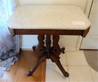 Victorian marble top pedestal stand,