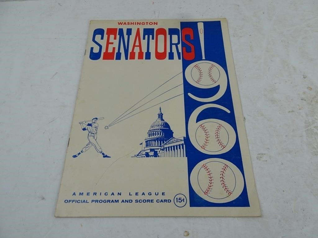 1960 Washington Senators Baseball Program & Score
