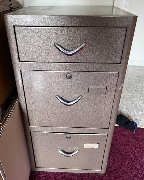 Vintage Metal 3-Drawer File Cabinet