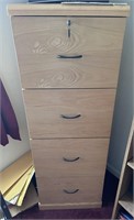 Faux Wood 4-Drawer File Cabinet