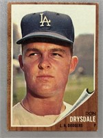 1962 DON DRYSDALE TOPPS CARD