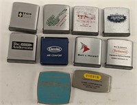 Lot of Advertising Tape Measures Mostly Zippo